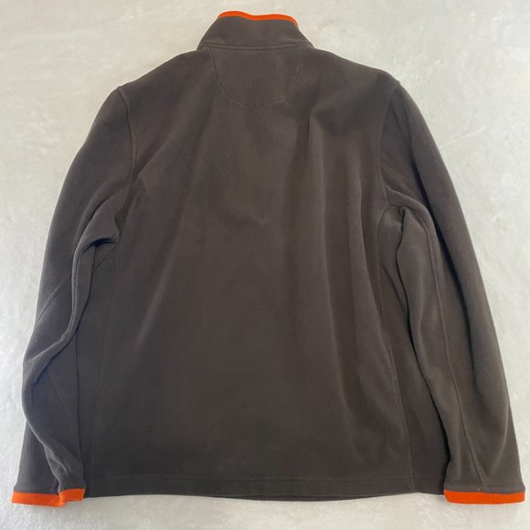 GH Bass & Co Sweater Mens L Brown Orange Fleece Pullover 1/4 Zip Sweater - Picture 7 of 10